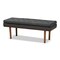 Baxton Studio Arne Mid-Century Dark Grey Upholstered Walnut Finished Bench 159-9837 - alternate 1